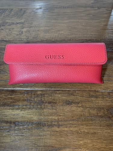GUESS ROT BRILLE GLAS ETUI AUTHENTISCH BRILLE BRILLE PEBBLED MAGNET DRUCKKNOPF ETUI