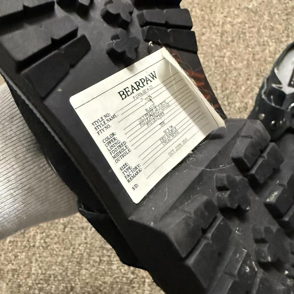 Black Leather Bearpaw Buckle Mules - Image 3 of 4