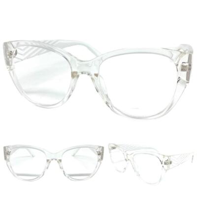 Women Oversize Retro Cat Eye READING Eye Glasses Readers Transparent Frame +1.25
