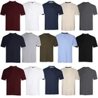 Mens Henley T-shirt Plain Short Sleeve Grandad Neck Top Casual Summer M- (2332)