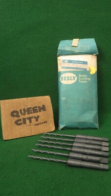 Lot of 6 New Besly Drill Bits 5/32 T100 25062 Morse Taper MT1 #1 5-3/8'' long