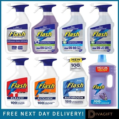 FLASH PROFESSIONAL BLEACH CLEANER DISINFECTANT DEGREASER KITCHEN BATHROOM SPRAY