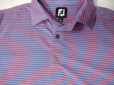 FootJoy Mens size medium striped Golf Polo shirt LPGA international  embroidery