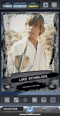 Topps Star Wars Digital Card Trader Gallery Black Luke Skywalker LEGENDARY 15cc!