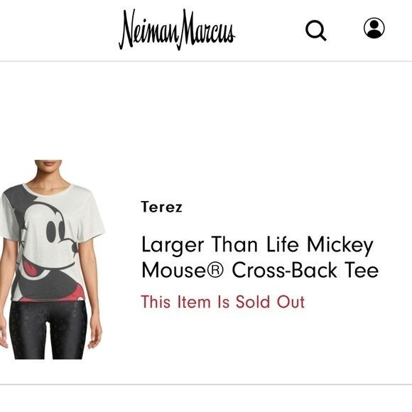 NWT Terez Mickey Mouse Larger Than Life Graphic Tee Size Small | eBay