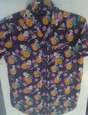 Disney Pixar Coco Box Lunch Exclusive Floral Sugar Skulls Shirt Mens Small