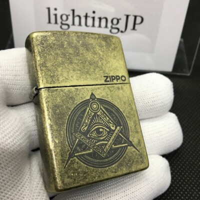Zippo Freemason Eye of Providence Myth Symbol Gold Brass Oil Zippo Freemason Eye of Providence Myth Symbol Gold Brass Oil