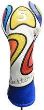 Majek Retro Golf 5 Fairway Wood Headcover Psychedelic Design Vintage Style