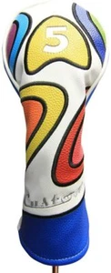 Majek Retro Golf #5 Fairway Wood Headcover Design psychédélique Style vintage