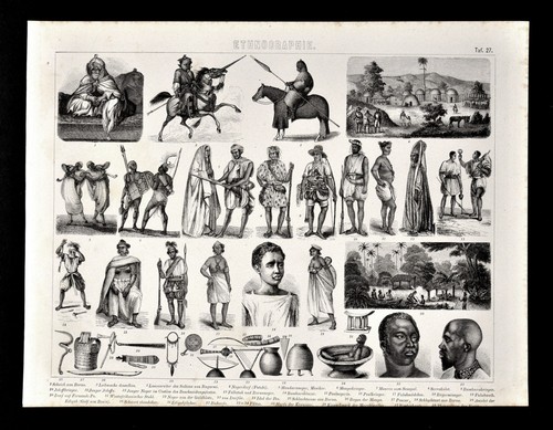 1874 Bilder Ethnic Print Africa Tribes Dress Artifacts Village Sheik of Bornu