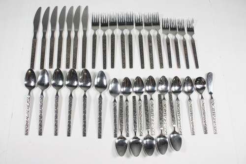 (39) Riviera Monterey Stainless Steel Flatware Set Scrolls Knife Fork Spoons