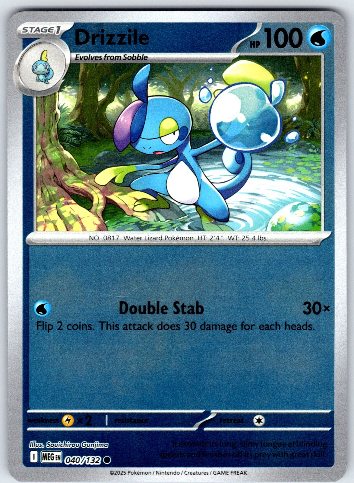 Drizzile Reverse Holo Common ME01: Mega Evolution 040/132 NM
