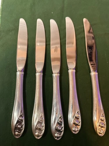 Vintage Gorham Lily of the Valley Sterling Silver Dinner Knife Set - 5pc
