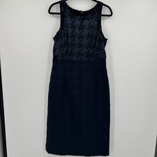 Banana Republic Mad Men Houndstooth Dress Sleeveless Tall 10T Career