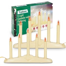 Tupkee Christmas Candolier Electric Window Candles – with Flickering Bulbs