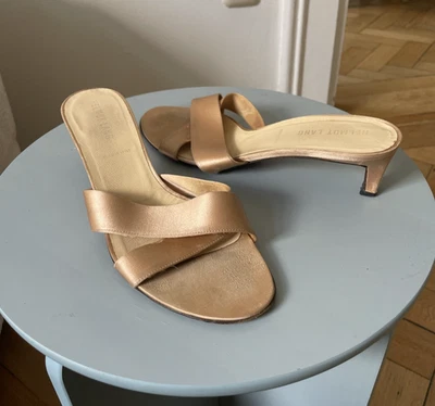 Helmut Lang Vintage Mules Sandaletten Satin Nude 37,5 Prada Ära Archive Italy - Bild 1 von 4