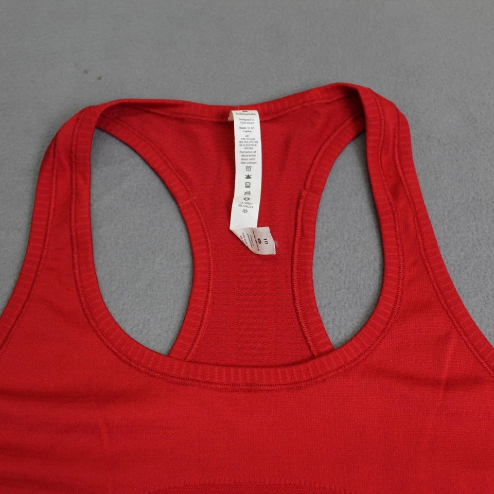 Lululemon Tank Top Womens 10 Red Swiftly Tech Racerback Running Seamless Workout - Image 3 of 4