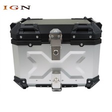Motorcycle Silver Trunk Rear Tour Tail Box Luggage Aluminum Top Case Storage 45L