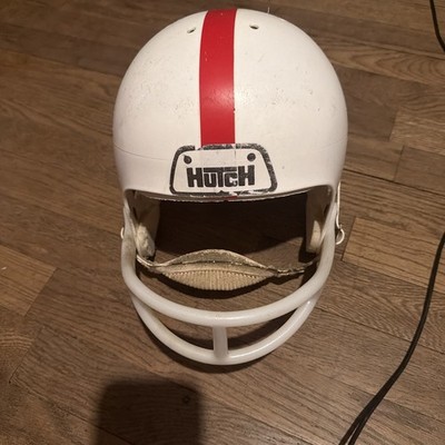 Vintage 1960s 1970s Hutch 637 White W/Red Stripe Football Helmet