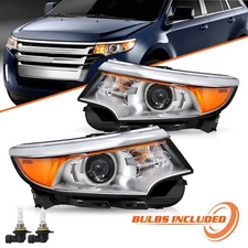 For 2011 2012 2013 2014 Ford Edge Halogen Model Headlights Headlamps Left+Right