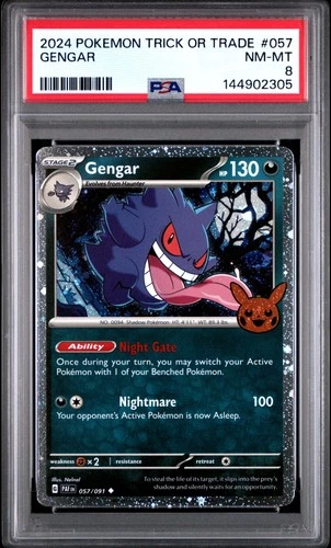2024 POKEMON TRICK OR TRADE #057 GENGAR PSA 8
