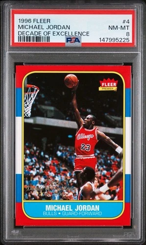 1996 Fleer - Decade of Excellence Michael Jordan #4 PSA 8