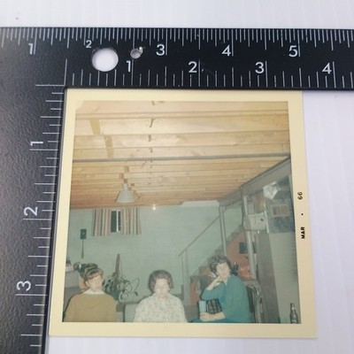 Three Women 1960s Snapshot Photograph Home Interior Candid Basement