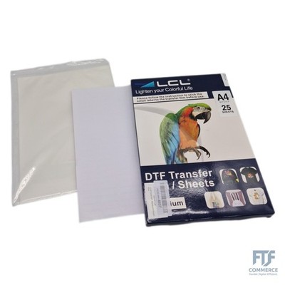 LCL DTF Transferfolie Papier A4 (21 x 29,7 cm) - 25 Blatt, Premium doppelseitig 