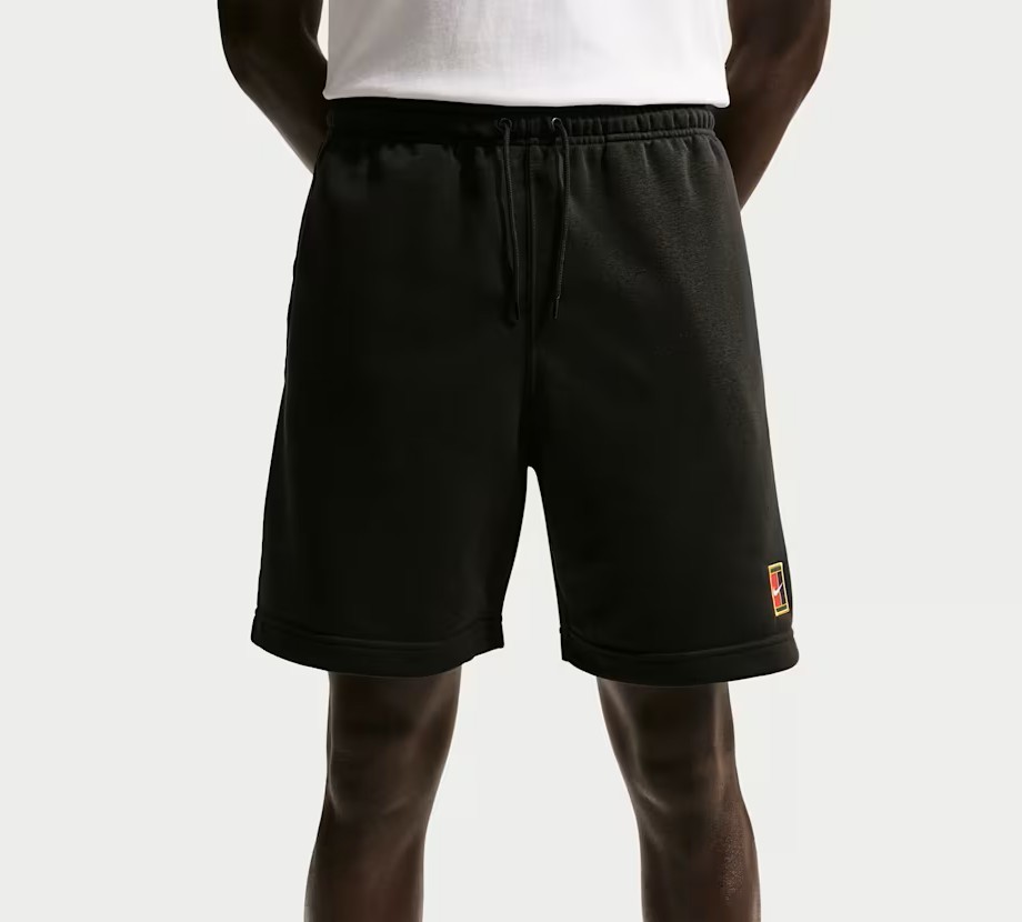 Nike Court Heritage Dri-FIT Fleece Tennis Shorts Black Men's Size