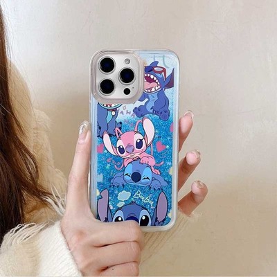 Hülle für verschiedene Handy Treibsand Liebhaber Stitch Flüssig Glitzer Cartoon Soft Cover