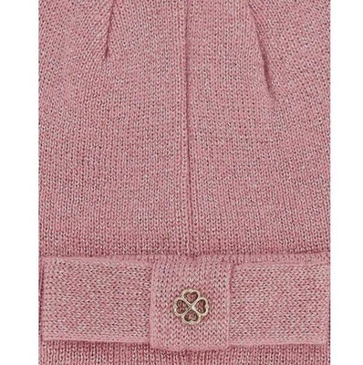 kate spade Metallic Rib Bow Beanie In Grapefruit Soda Kate Spade New York metallic rib bow beanie Hat Grapefruit  main image 2