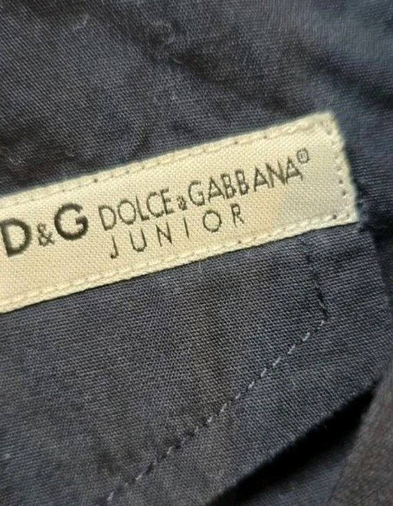 Dolce & Gabbana Junior Niño Niño Pequeño Azul Marino ¡Camisa Abotonada! Talla 2 Foto 4 de 4