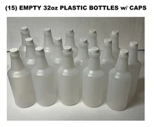15 pcs 32oz Plastic Bottle w/ Cap Mist Nozzle Trigger Spray Empty Cleaning Water