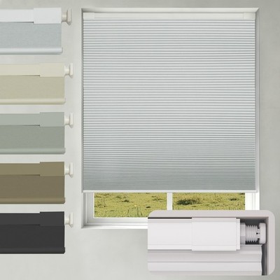 No Drill No Tools Honeycomb Blackout Cellular Shades Cordless Blinds for Windows