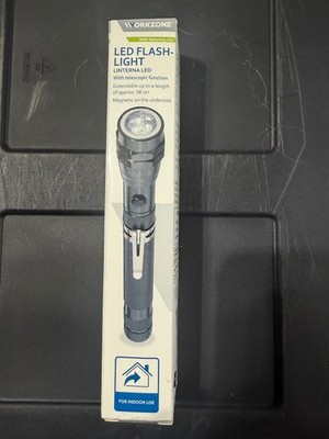 WORKZONE NP-FSL08 LED Flashlight Telescopic Magnetic Head Clip 6V