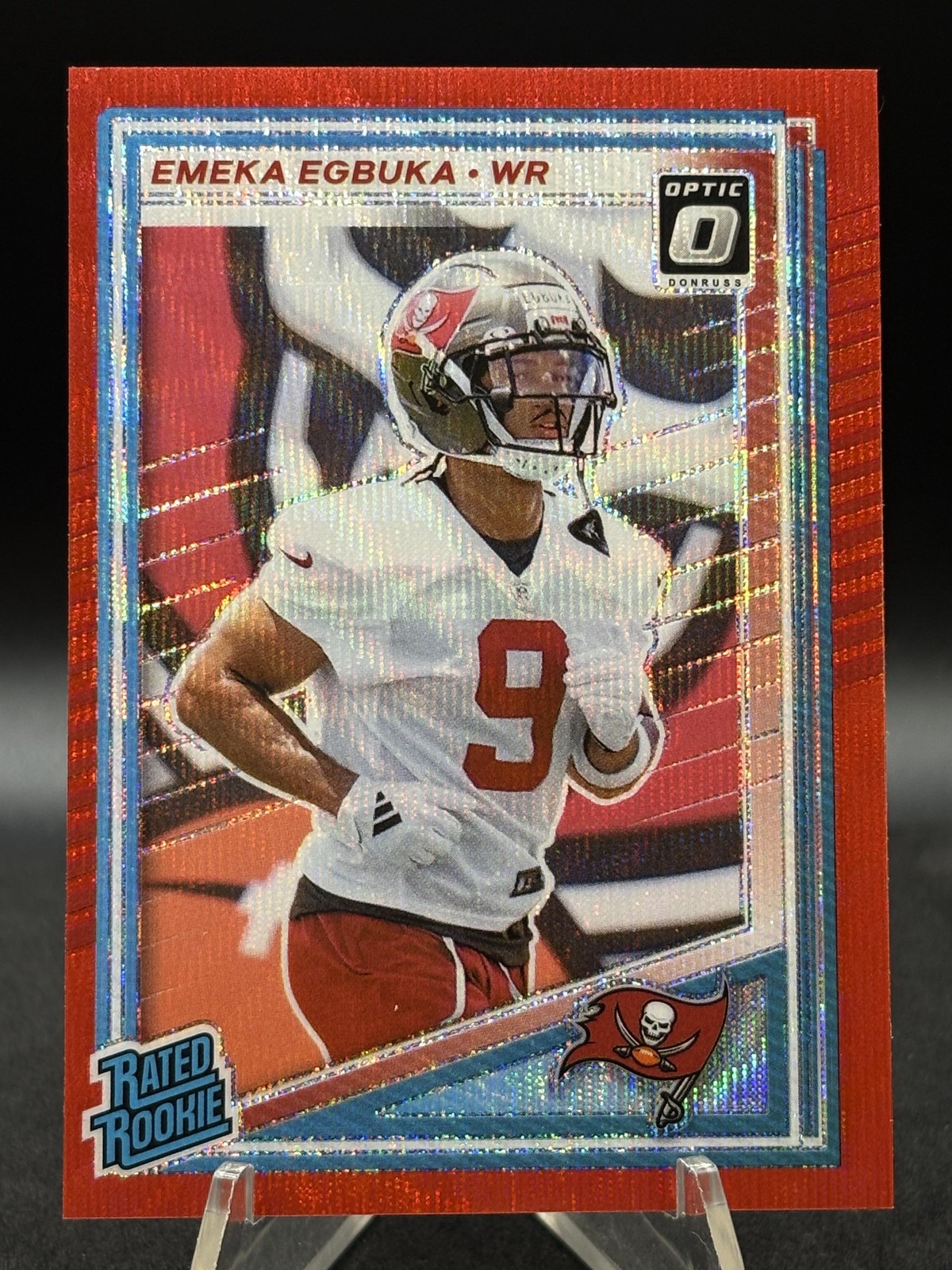 Emeka Egbuka Optic 2025 Donruss Optic Rated Rookies Preview Red Wave Rookie
