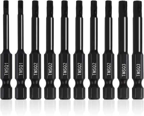 Doppel Vierkant 8 Punkt Stern Bit Set (10er Pack - 2,3" lange Magnetköpfe) 2 Vierkant