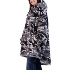 The Wayy Big Plush Oversized Hoodie Lined Unisex One Size Camo Ribbed Cuffs