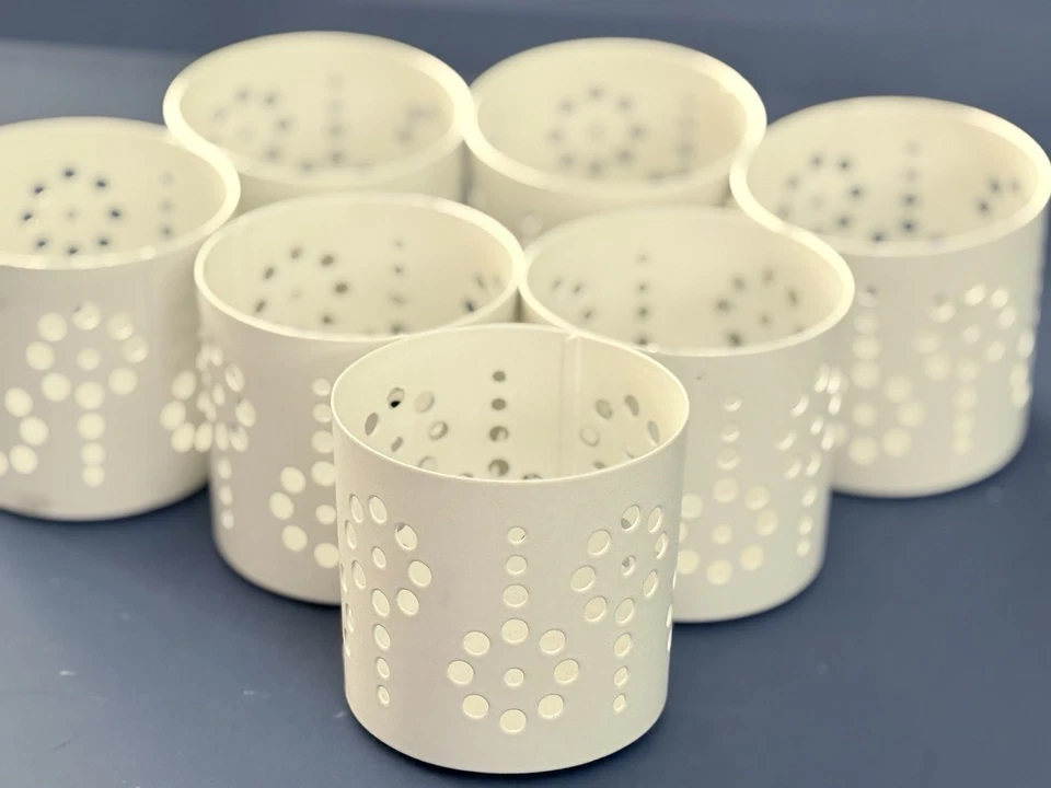 IKEA Candle Holder White Metal Luminary Tealight Votive Holders RARE - Image 2 of 4