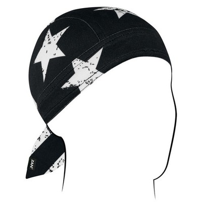 Zan Headgear Convertible Sportflex Flydanna Headwrap Flag Black/White