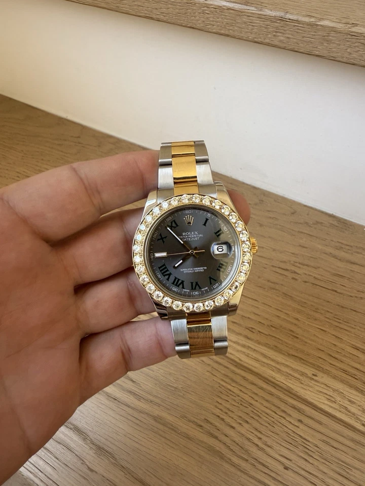 劳力士 116333 DateJust II,18K2T,41 毫米,温布尔登 AM 钻石边框双色裸色 — 第 2/4 张图片