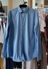 Men  s Calvin Klein Infinite Cool Blue Striped Button Down Shirt Size Medium M