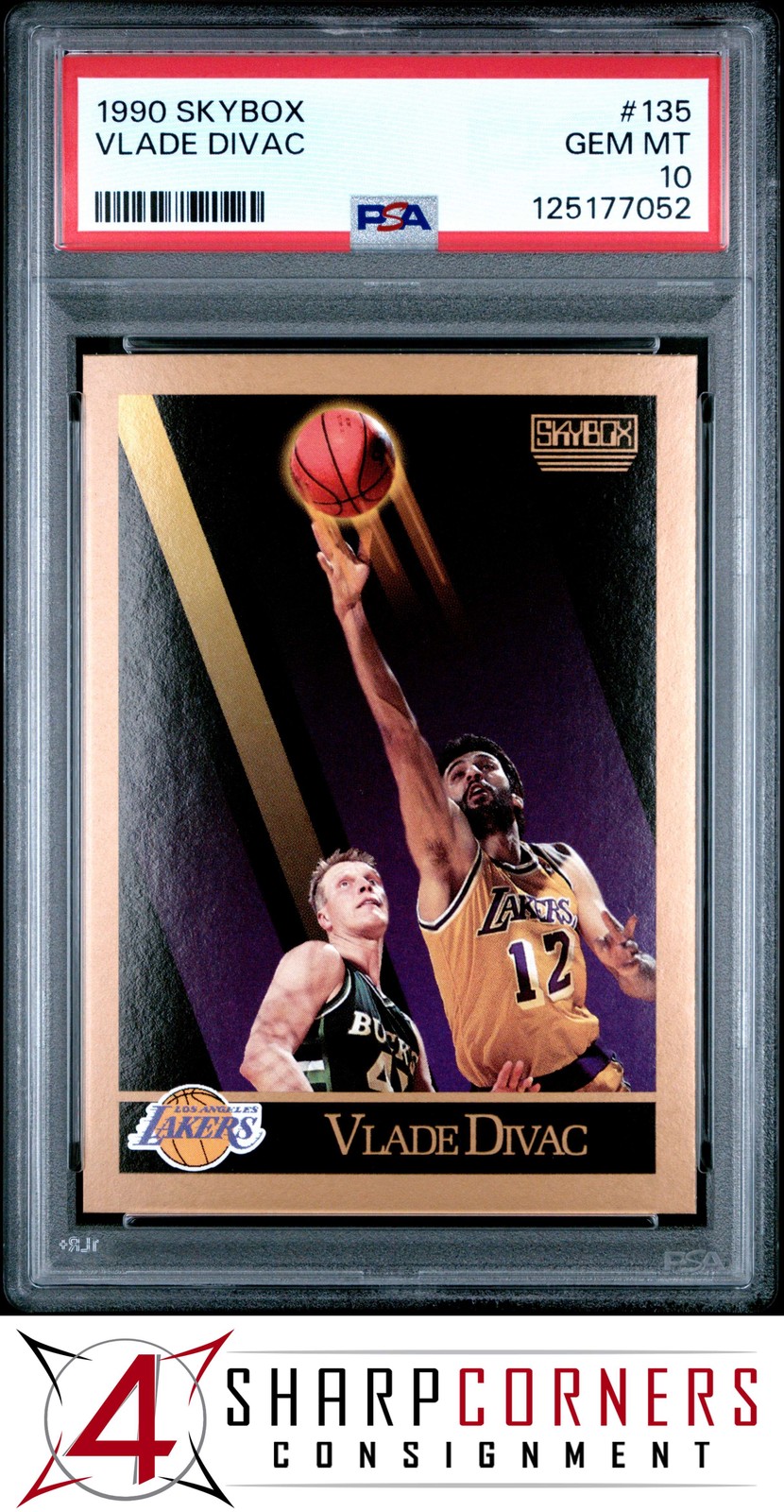 1990 SKYBOX #135 VLADE DIVAC RC LAKERS HOF PSA 10
