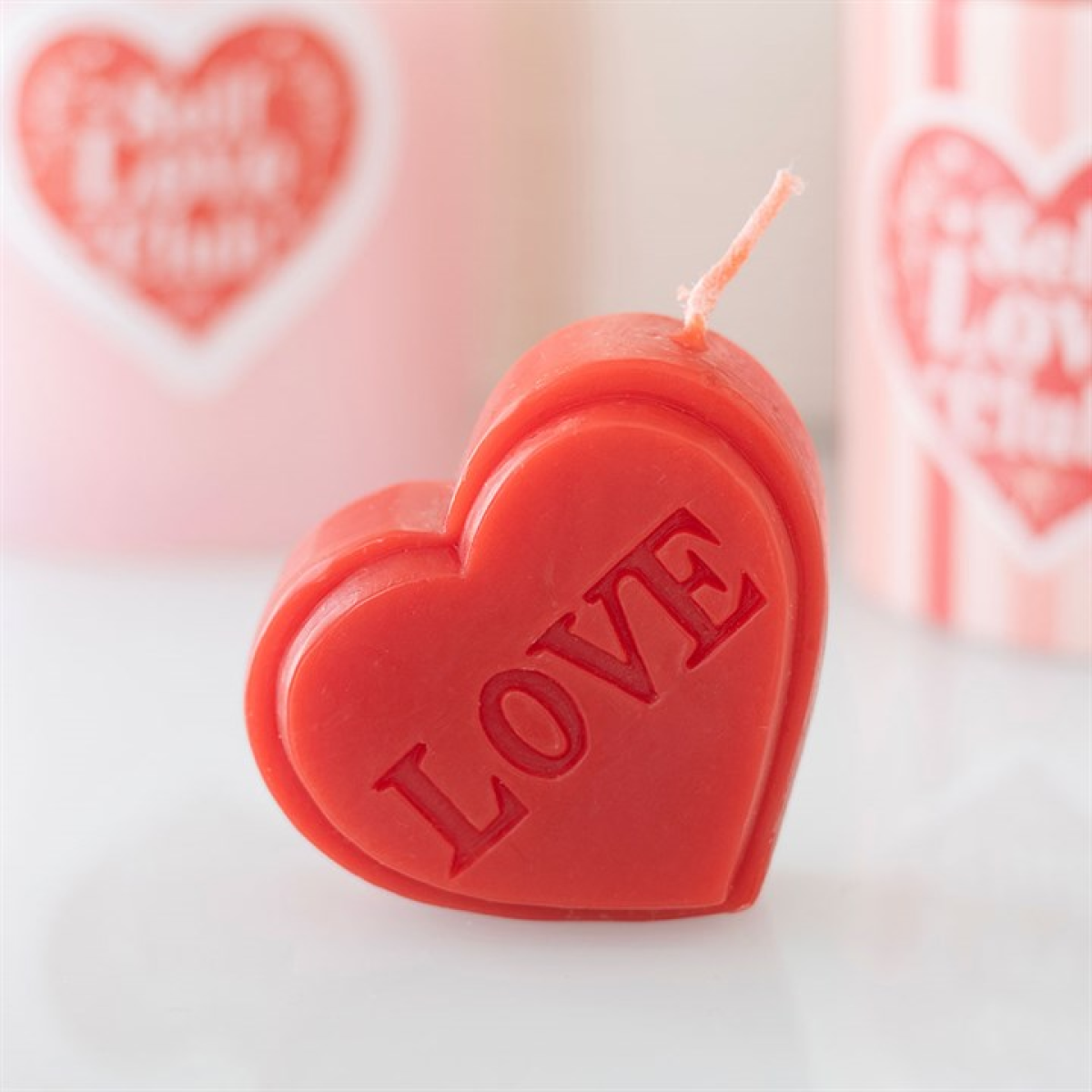 Red Love Heart Shaped Valentine's Day Novelty Romantic Candle