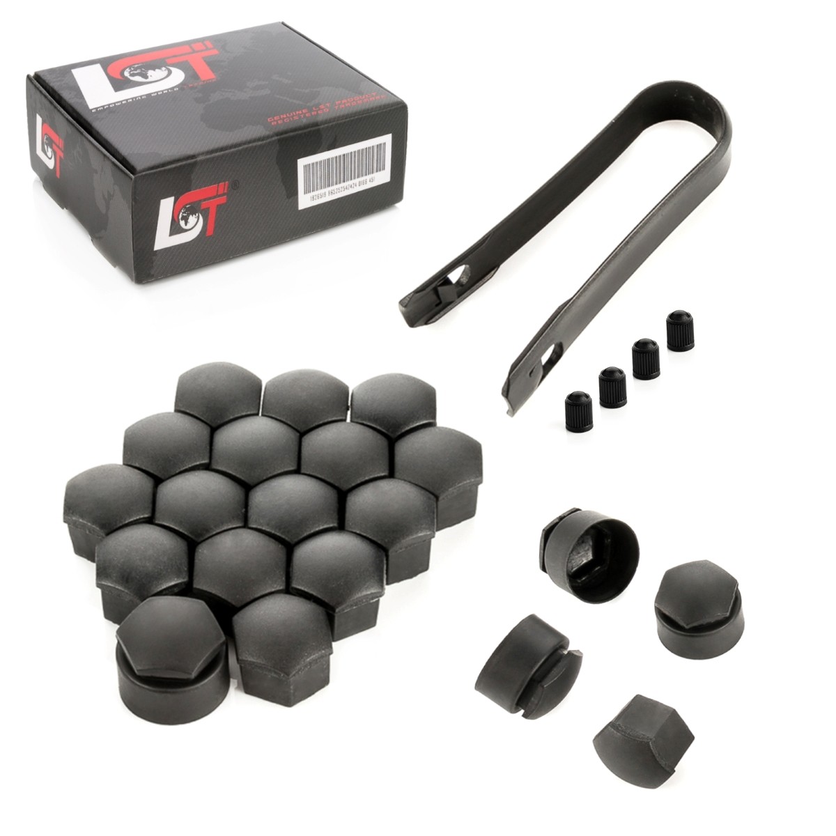 20X Wheel Nut Caps Anti-Theft Wheel Nuts Set 17 Mm Black For CHRYSLER