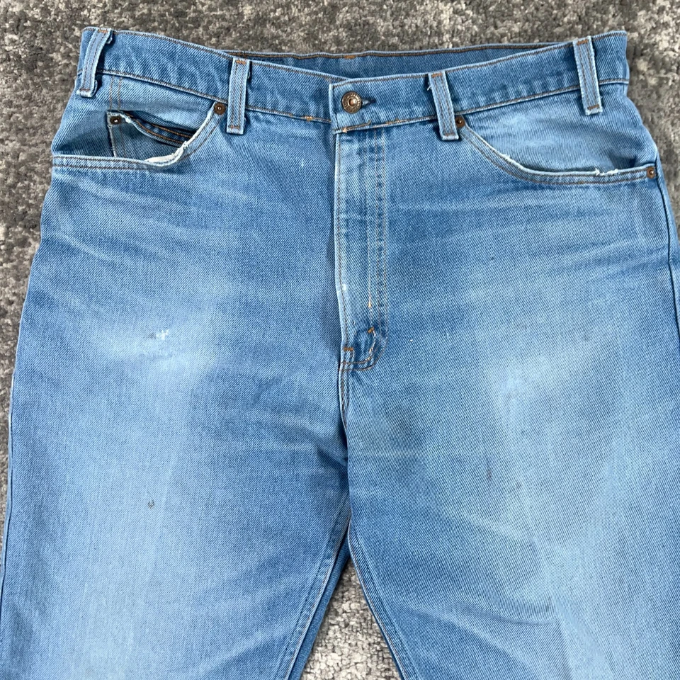 Vintage Orange Tab Levis 508 Jeans Mens Actual 36x30 Straight 70s USA Talon Zip - Image 2 of 4