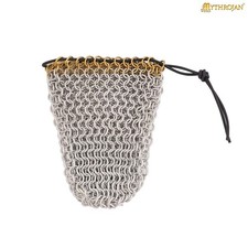 Chainmail DnD Dice Bag Pouch Drawstring Medieval RPG Playing Renaissance LARP