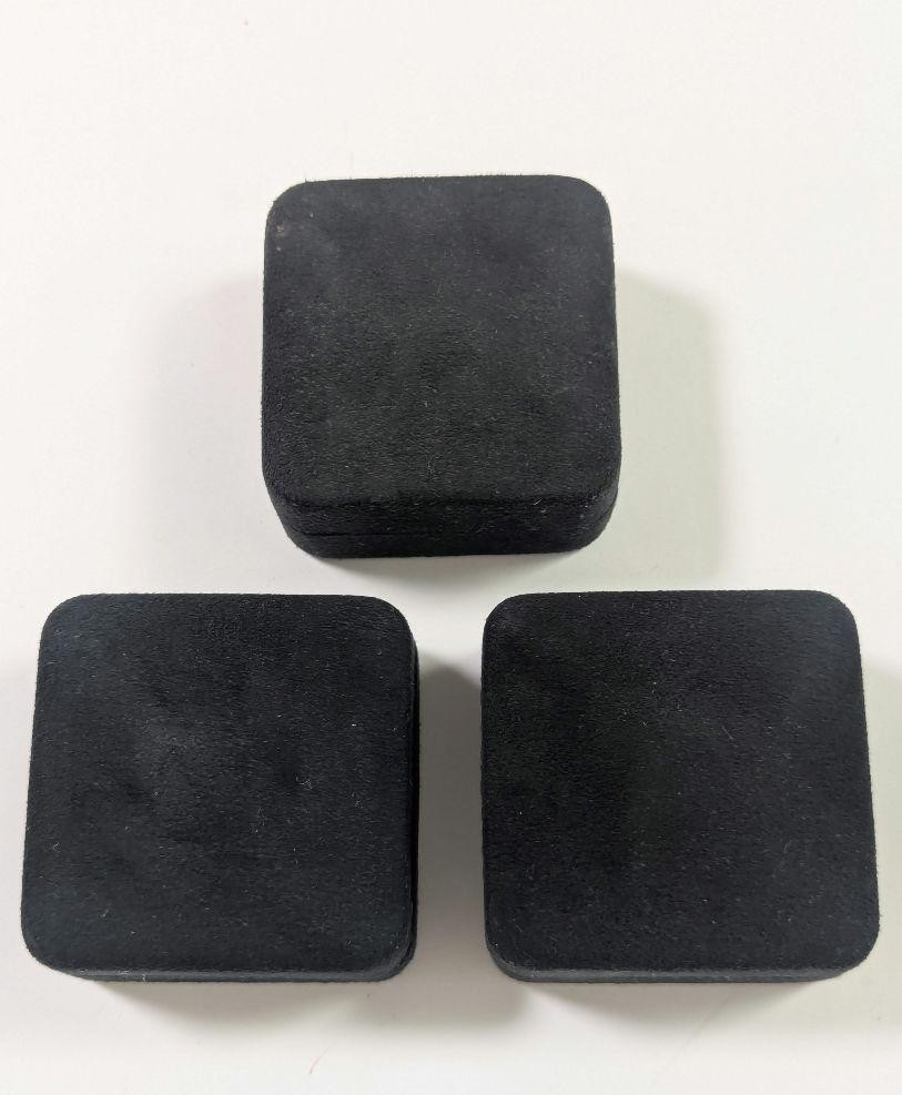 Tiffany & Co Ring Box Set of 3 Black Suede Cube Cases