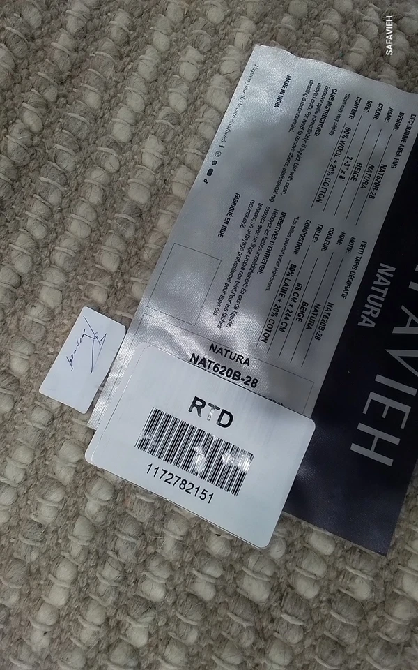 BEIGE 2'-3" x 8'-0" Broken Thread Rug, Reduced Price 1172782151 NAT620B-28 - Image 4 of 4