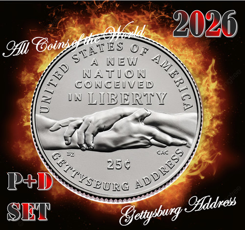 2026 P&D Semiquincentennial Quarters Gettysburg Addres - 2 coins PRE SALE  10/21